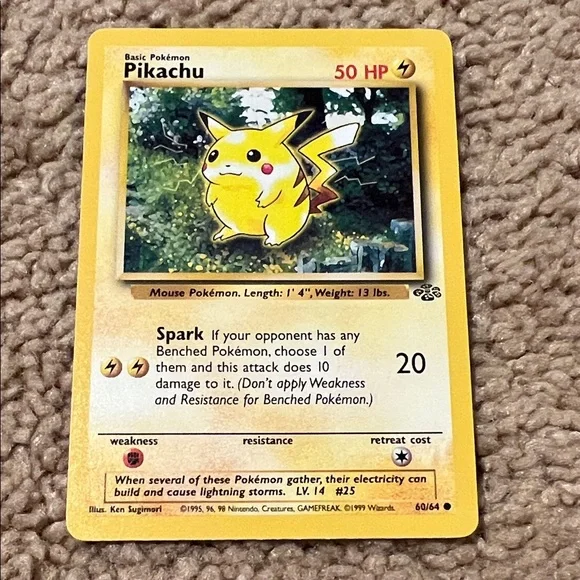 Pokemon Pikachu Vintage Card - Yellow - Picture 2 of 3